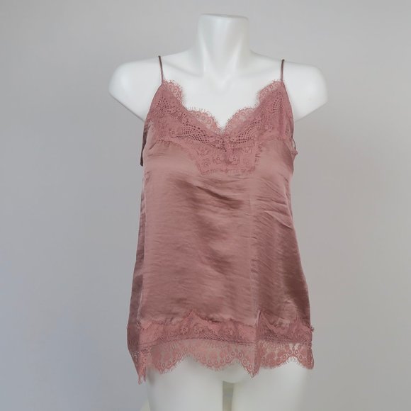 Paper Crane Tops - NWT Paper Crane Camisole Pink Mauve Lace Small Tank Top